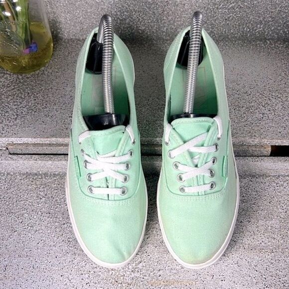 Vans Low Top Turquoise Sneakers Shoes Size 6.5 - Picture 2 of 8